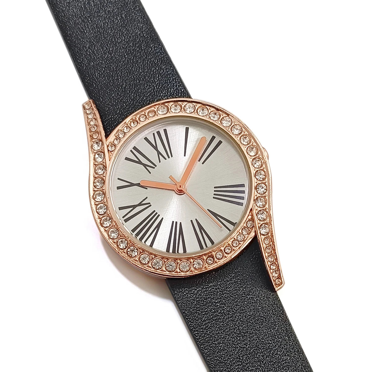 Elegant Leather Quartz Watch - Valentine's Edition