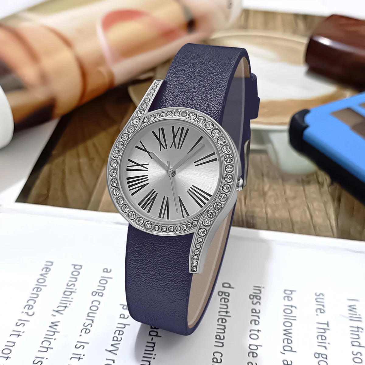Elegant Leather Quartz Watch - Valentine's Edition